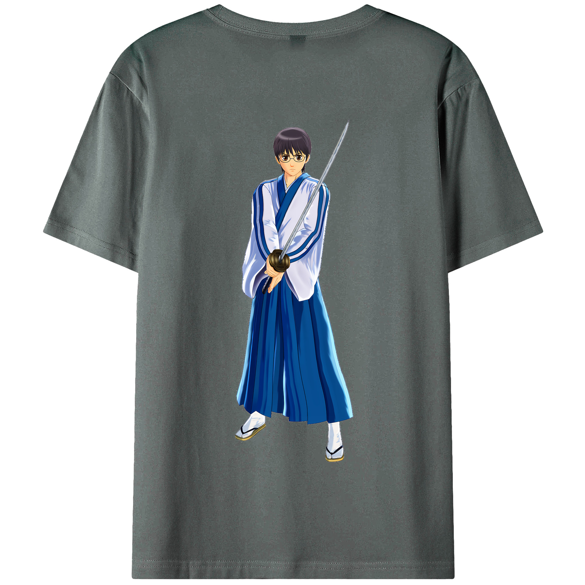 （画像用） ぎんたま 坂田銀時（さかたぎんとき） 神楽 志村新八（しむら しんぱち） GINTAMA Sakata Gintoki Kagura Shimura Shinpachi 綿100％半袖Tシャツ（背面プリント）